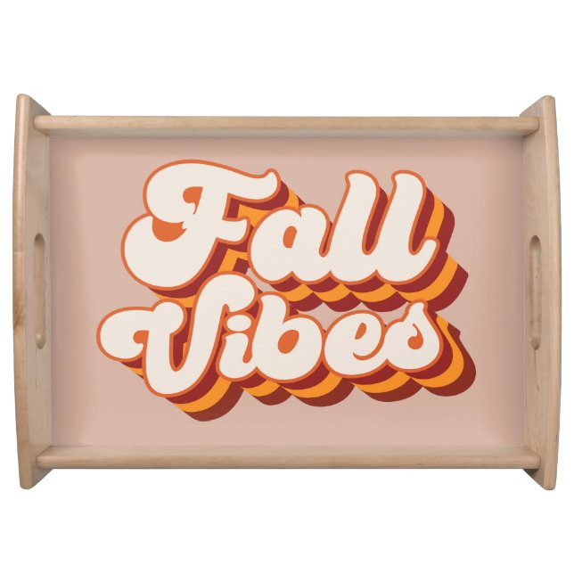 Retro Fall Vibes Serving Tray (Front)