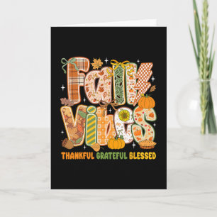 Retro Fall Vibes Thankful Grateful Blessed Autumn  Card