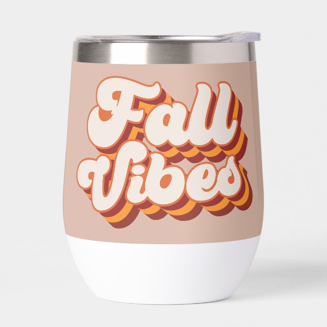 Retro Fall Vibes Thermal Wine Tumbler (Left)