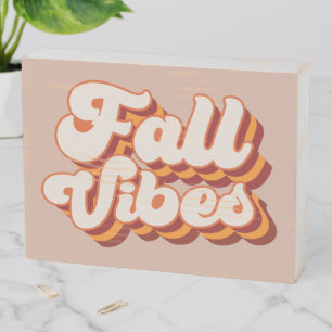 Retro Fall Vibes Wooden Box Sign