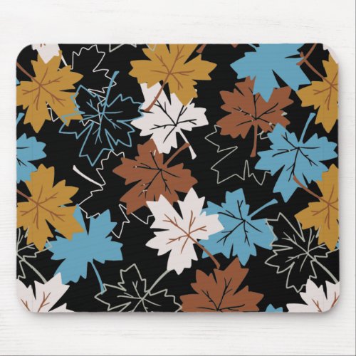 Retro Falling Maple Leaves Autumn Pattern Mouse Pad