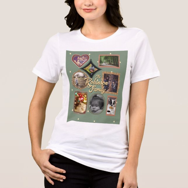 Retro Family 8 Photo Collage CUSTOM Tri-Blend Shirt (Front)