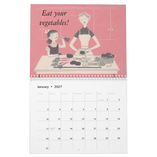 Retro Family Calendar (Jan 2027)