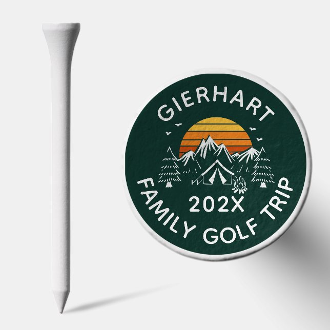 Retro Family Camping Custom Keepsake Golf Tees (Combo)
