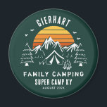 Retro Family Camping Custom Keepsake Magnet<br><div class="desc">Good mood? Just add campfire,  s'mores,  and the rest of the family with a matching outfit. Cute camping theme design you can customize for your next family adventure with a place holder for the site and year. Perfect for family photos while you're out there exploring the jungle or campsite</div>