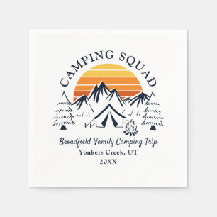 Retro Family Camping Squad Custom Adventure Napkins