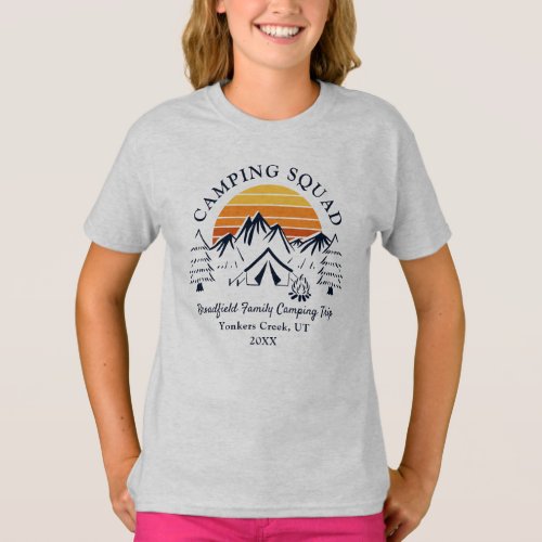 Retro Family Camping Squad Custom Daughter T_Shirt