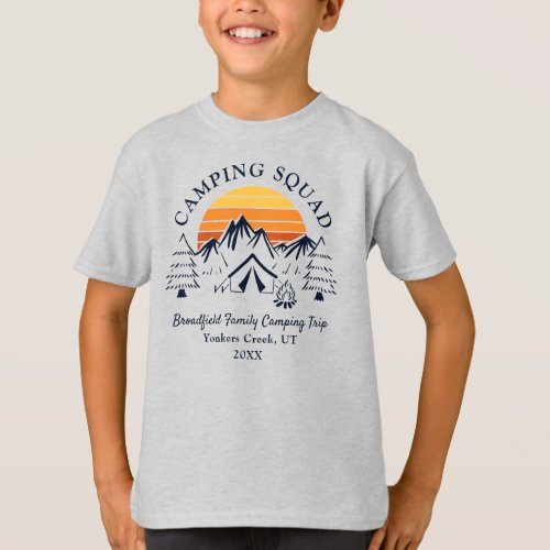 Retro Family Camping Squad Custom Grandson T_Shirt