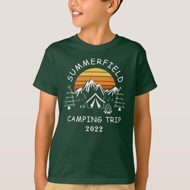 Retro Family Camping Trip Matching  T-Shirt (Front)