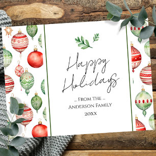 Retro Family Christmas Greetings Postcard