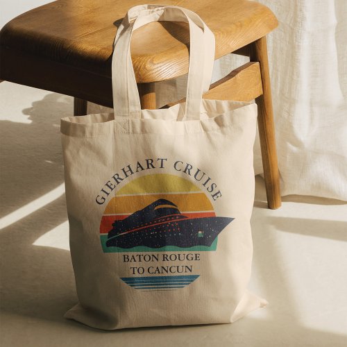Retro Family Cruise Trip Custom Matching Vacation Tote Bag
