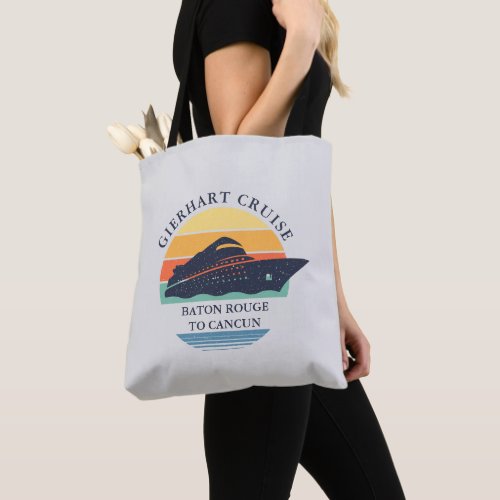 Retro Family Cruise Trip Custom Matching Vacation Tote Bag