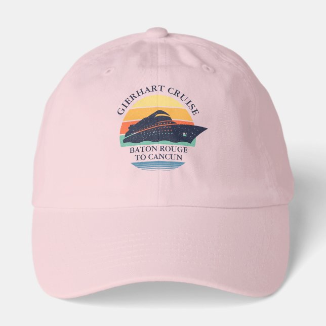 Retro Family Cruise Trip Matching Custom Hat (Front)