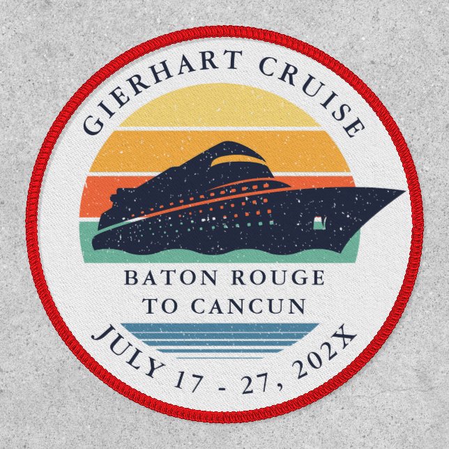 Retro Family Cruise Trip Matching Vacation Patch (Front)