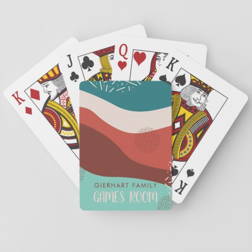 Retro Family Matching Games Room Personalize Playing Cards