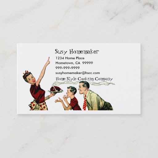 Customizable Retro Family Meal Time Business Card