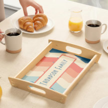 Retro Family Name Wooden Serving Tray