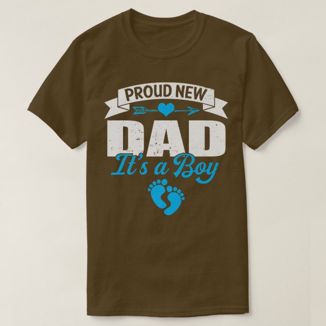 Retro Family Proud New Dad It's A Boy Gender Revea T-Shirt (Design Front)