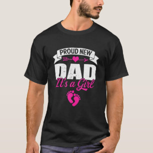 Retro Family Proud New Dad It's A Girl Gender Reve T-Shirt