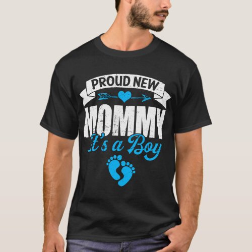 Retro Family Proud New Mommy Its A Boy Gender Reve T_Shirt