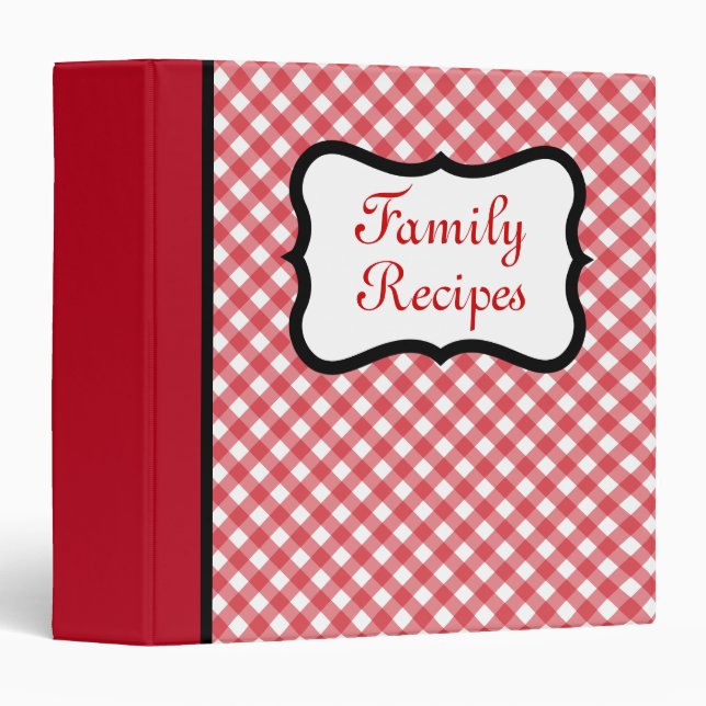 Retro Family Recipe Organizer Binder Gift (Front/Spine)