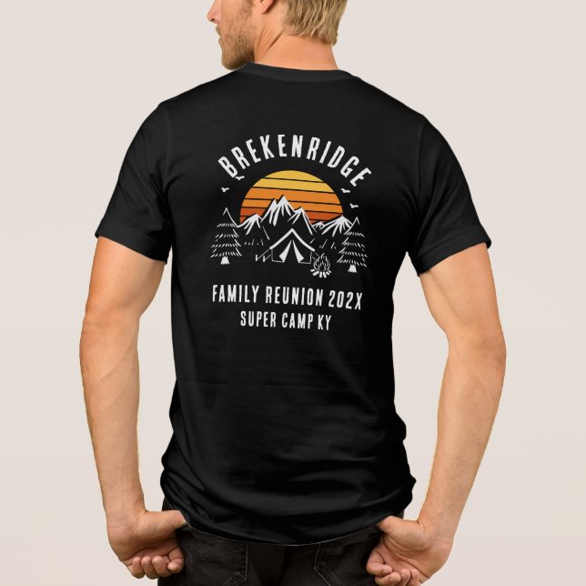 Retro Family Reunion Camping Vacation Custom Tri-Blend Shirt (Back)