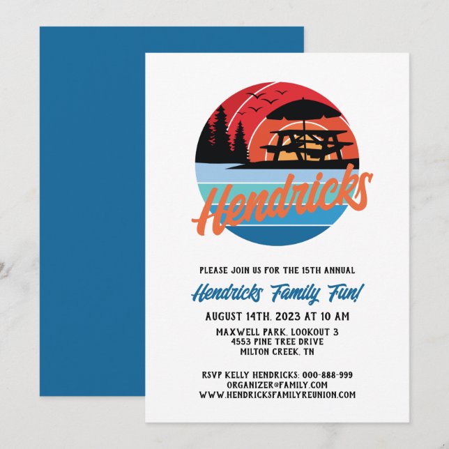 Retro Family Reunion Invitation (Front/Back)