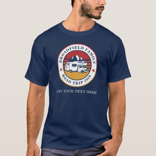 Retro Family RV Road Trip Reunion Matching Dad T_Shirt