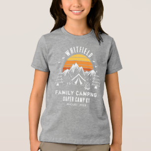 Retro Family Vacation Matching Camping Custom Tri-Blend Shirt