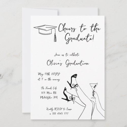 Retro Fancy Graduation Party invitation