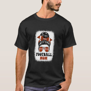 Retro Fantasy Football Mom Life Game Day Bleached  T-Shirt