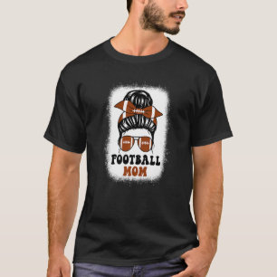 Retro Fantasy Football Mom Life Game Day Bleached  T-Shirt