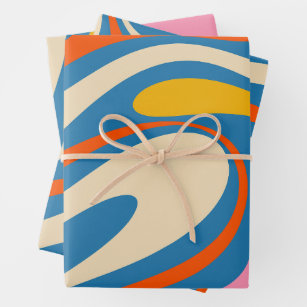 Retro Fantasy Swirl Colorful Abstract Pattern  Wrapping Paper Sheets