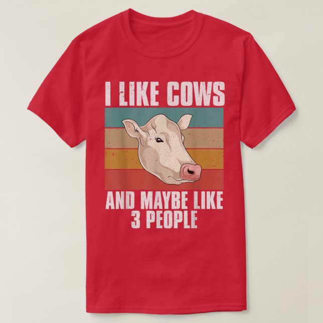 Retro Farm Animal Farmer Cow Lover Farming Funny C T-Shirt (Design Front)