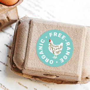 Retro Farm Fresh Eggs Chicken Carton Label