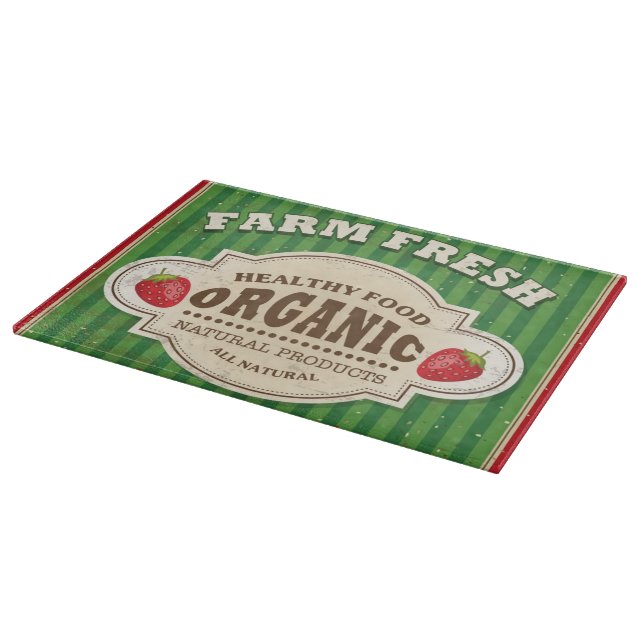 Retro Farm Fresh Poster Design Cutting Board (Corner)