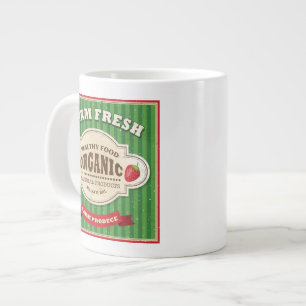Retro Farm Fresh Poster Design Large Coffee Mug