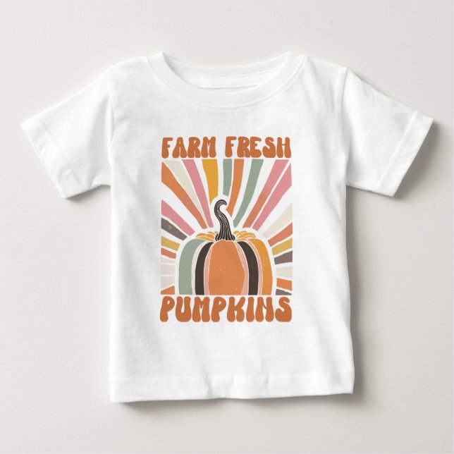 Retro Farm Fresh Pumpkins Baby T-Shirt (Front)
