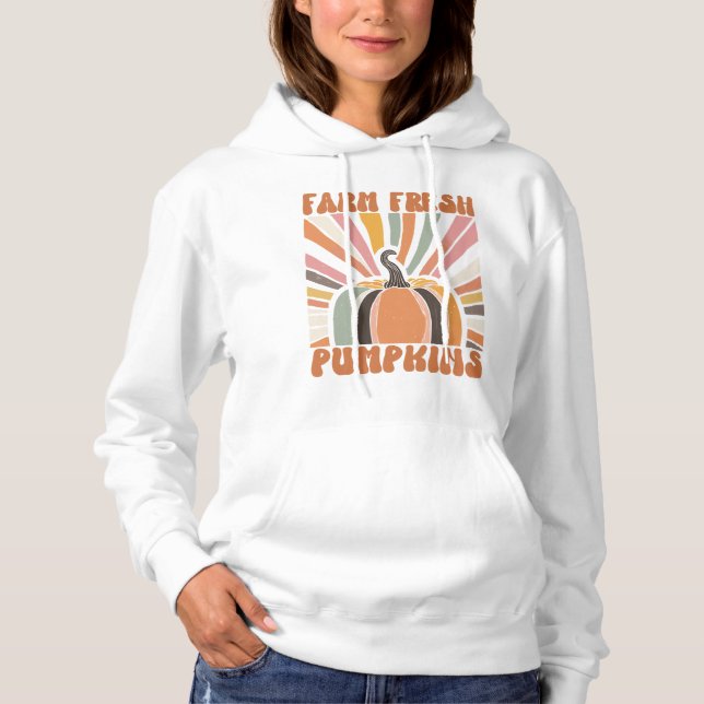 Retro Farm Fresh Pumpkins Hoodie (Front)