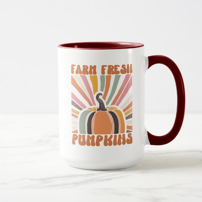 Retro Farm Fresh Pumpkins Mug (Right)