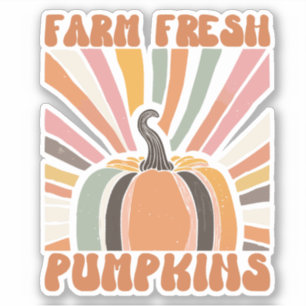 Retro Farm Fresh Pumpkins Sticker