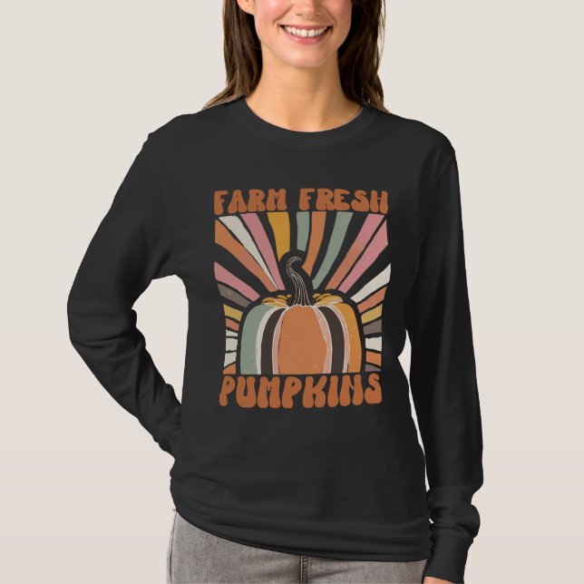 Retro Farm Fresh Pumpkins T-Shirt (Front)