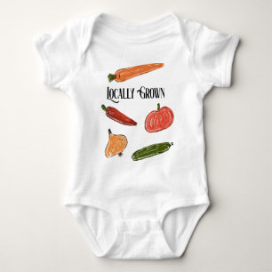Retro Farmer's Market Locally Grown Baby Shower Baby Bodysuit