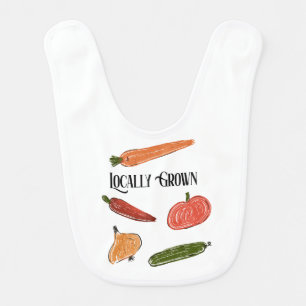 Retro Farmer's Market Locally Grown Baby Shower Bib