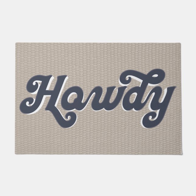 Retro Farmhouse Howdy Welcome Doormat (Front)