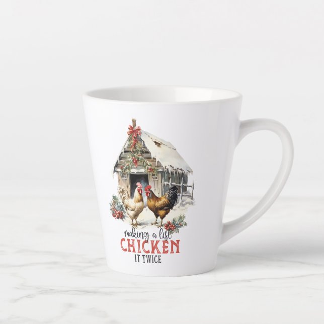 Retro farmhouse making a lise chicken is twice latte mug (Right)