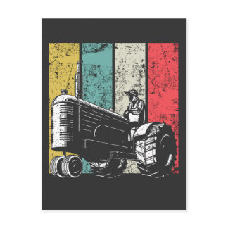 Retro Farming Dad Tractors Farmer Fathers Day Postcard