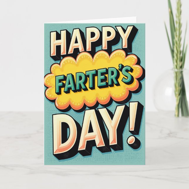 Retro Farters Day Burst Card (Front)