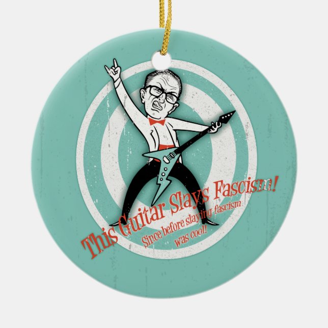 Retro Fascism Slayer Ceramic Ornament (Front)