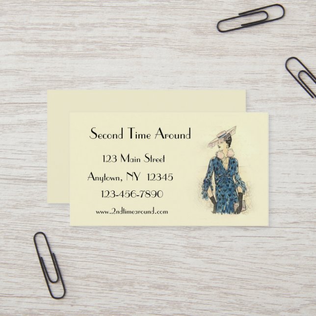 Retro Fashion Business Card (Front/Back In Situ)